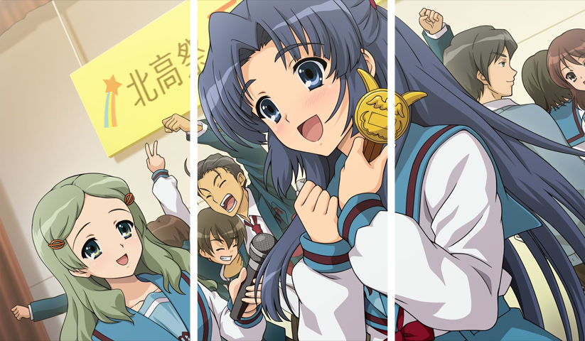 لوحة Haruhi Suzumiya – ثلاثة قطع – برشة أحجام | ديكور دارك