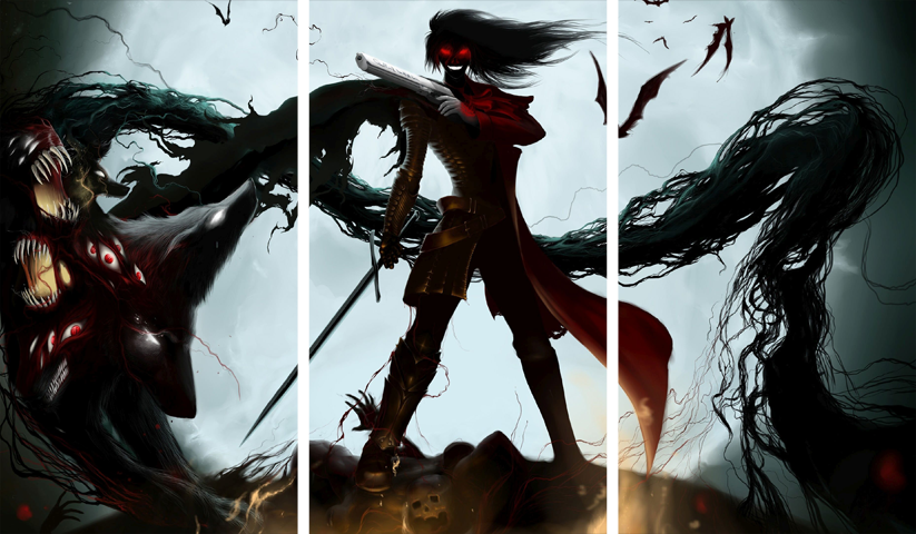 لوحة Hellsing Ultimate – ثلاثة قطع – برشة أحجام | ديكور دارك