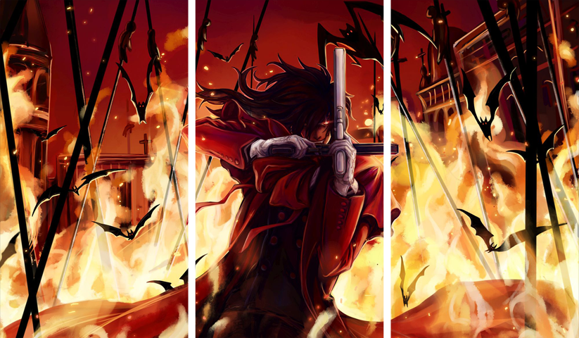 لوحة Hellsing Ultimate – ثلاثة قطع – برشة أحجام | ديكور دارك