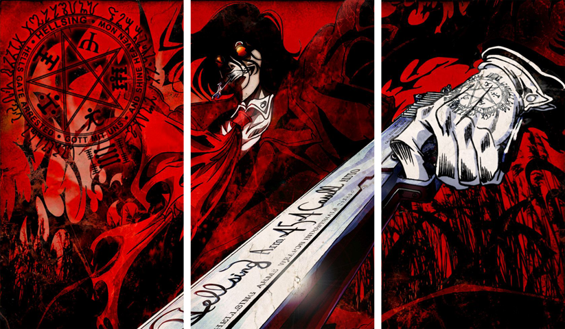 لوحة Hellsing Ultimate – ثلاثة قطع – برشة أحجام | ديكور دارك