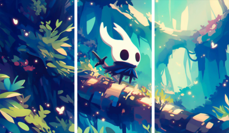لوحة Hollow Knight – ثلاثة قطع – برشة أحجام | ديكور دارك