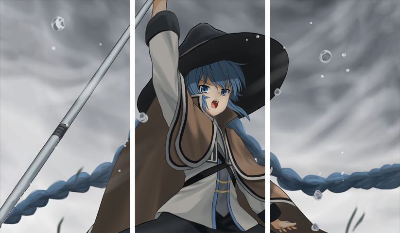 لوحة Jobless Reincarnation – ثلاثة قطع – برشة أحجام | ديكور دارك