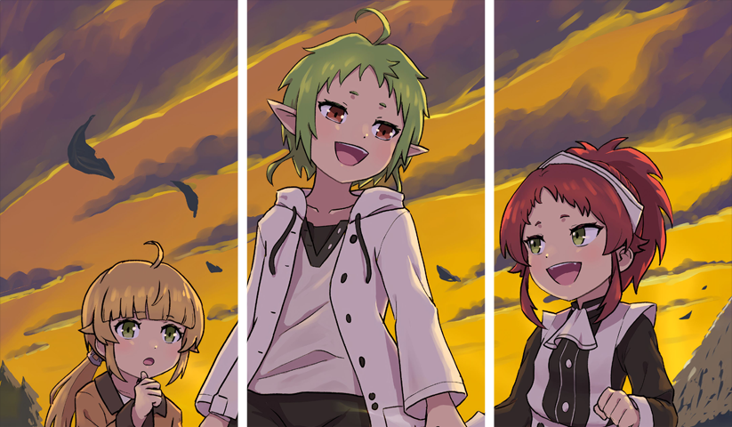 لوحة Jobless Reincarnation – ثلاثة قطع – برشة أحجام | ديكور دارك