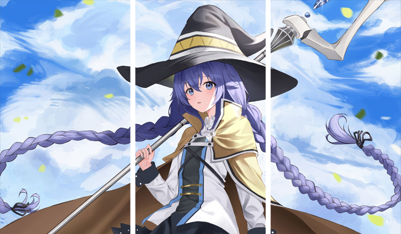 لوحة Jobless Reincarnation – ثلاثة قطع – برشة أحجام | ديكور دارك