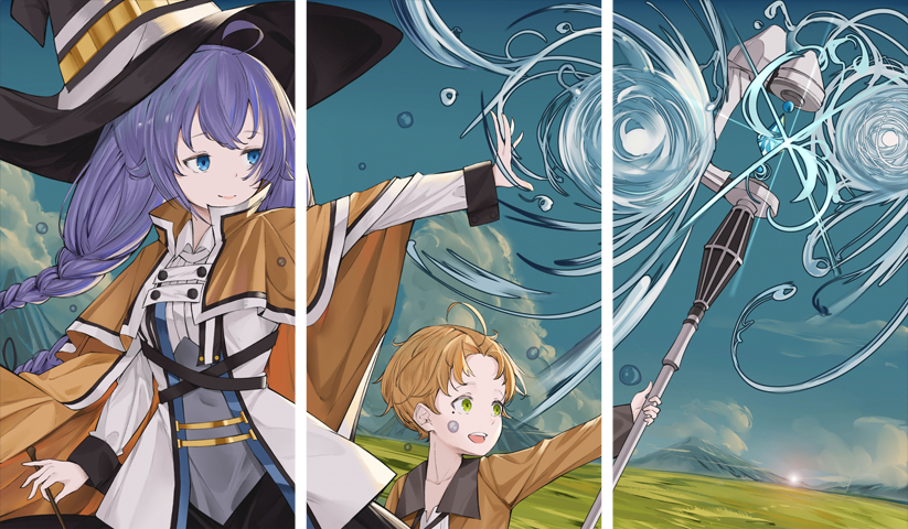 لوحة Jobless Reincarnation – ثلاثة قطع – برشة أحجام | ديكور دارك