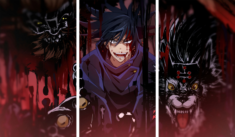 لوحة Jujutsu Kaisen – ثلاثة قطع – برشة أحجام | ديكور دارك