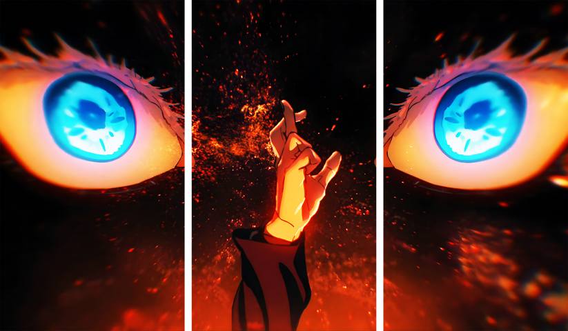 لوحة Jujutsu Kaisen – ثلاثة قطع – برشة أحجام | ديكور دارك