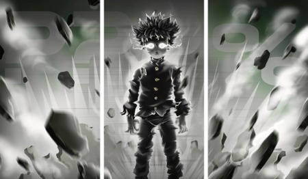 Mob Psycho 100 – 3 Panels – Multiple Sizes | Home Decor