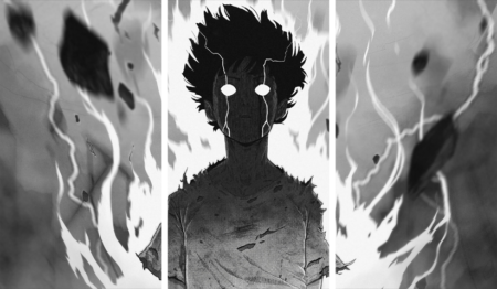 لوحة Mob Psycho 100 – ثلاثة قطع – برشة أحجام | ديكور دارك