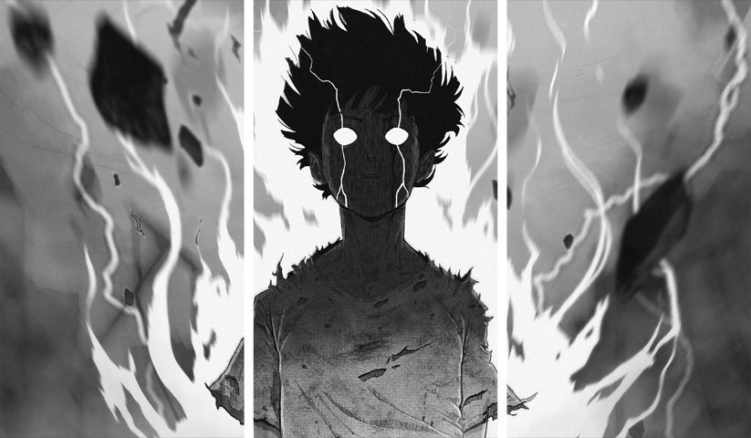 Mob Psycho 100 – 3 Panels – Multiple Sizes | Home Decor