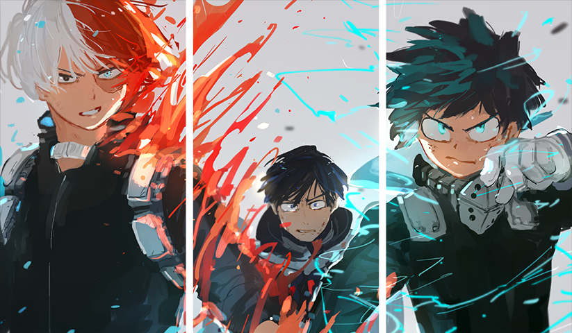 لوحة My Hero Academia – ثلاثة قطع – برشة أحجام | ديكور دارك