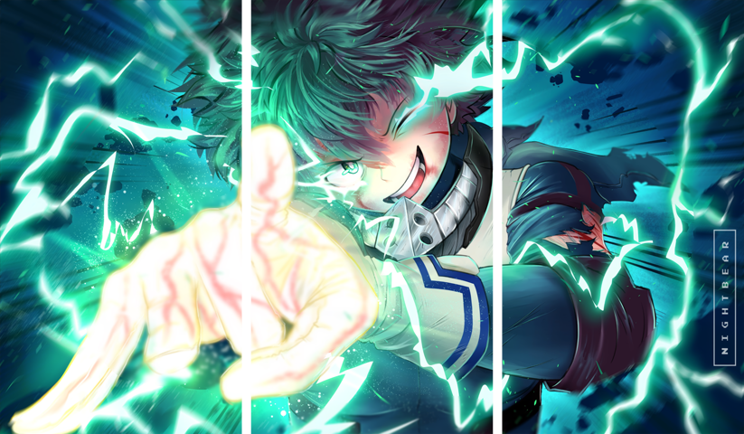 لوحة My Hero Academia – ثلاثة قطع – برشة أحجام | ديكور دارك