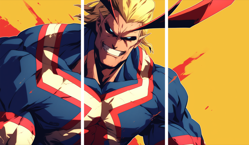 لوحة My Hero Academia – ثلاثة قطع – برشة أحجام | ديكور دارك