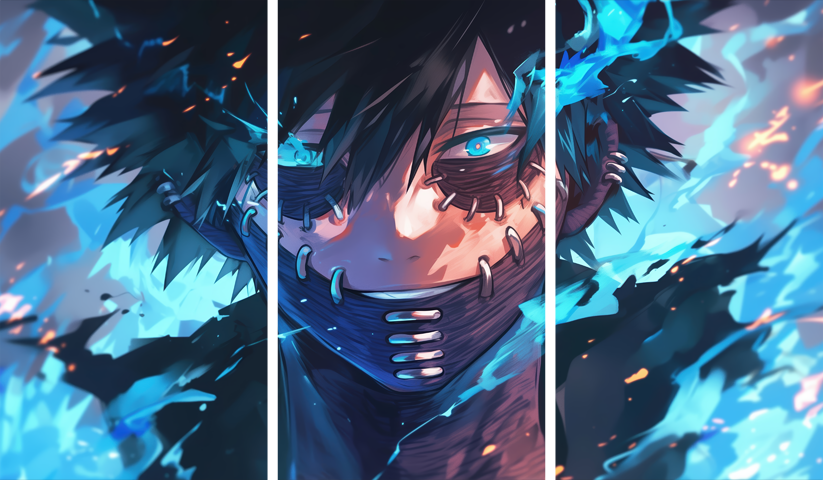 لوحة My Hero Academia – ثلاثة قطع – برشة أحجام | ديكور دارك