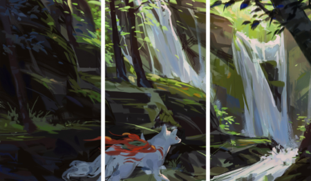 Okami – 3 Panels – Multiple Sizes | Home Decor