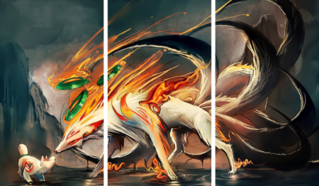 Okami – 3 Panels – Multiple Sizes | Home Decor