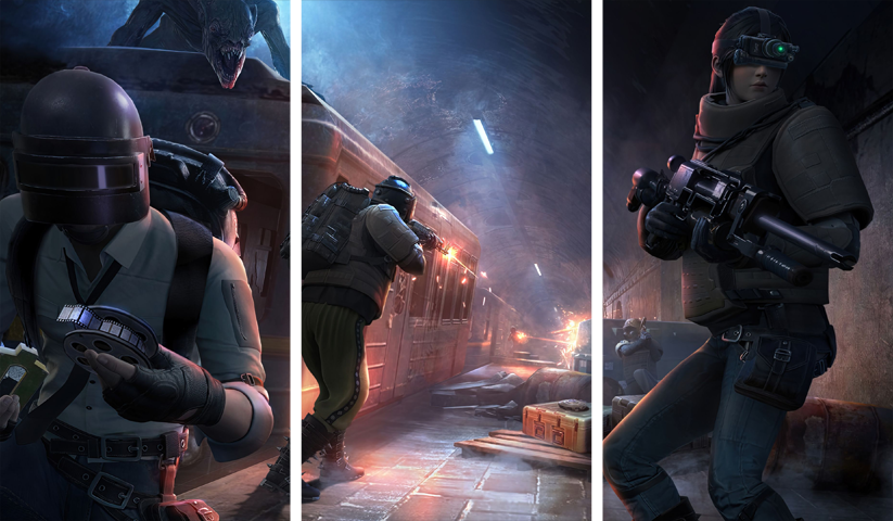 لوحة PUBG – ثلاثة قطع – برشة أحجام | ديكور دارك