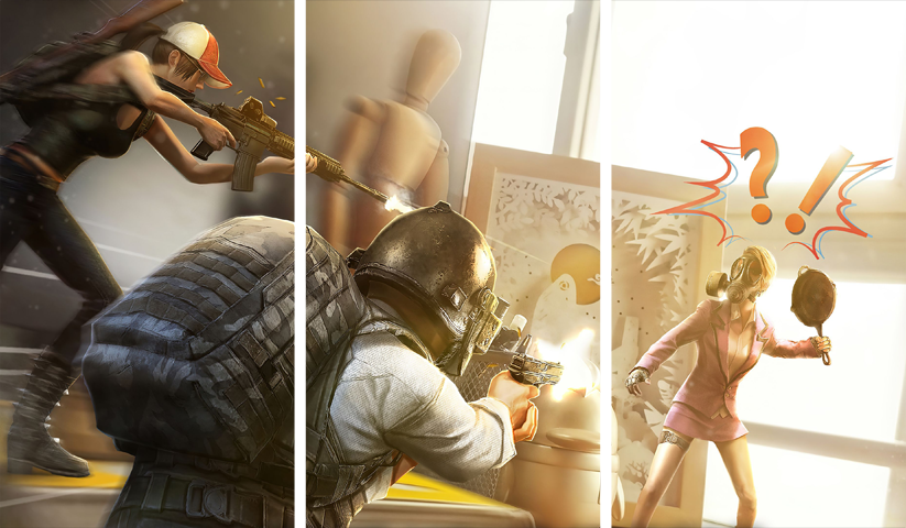 PUBG – 3 Panels – Multiple Sizes | Home Decor