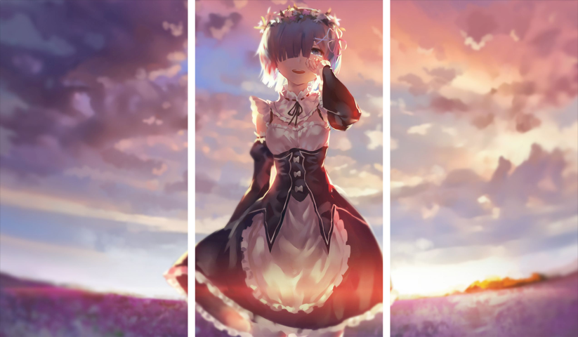 لوحة Re Zero – ثلاثة قطع – برشة أحجام | ديكور دارك