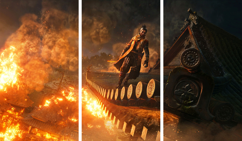 Sekiro Shadows Die Twice – 3 Panneaux – Plusieurs Tailles | Décoration Maison