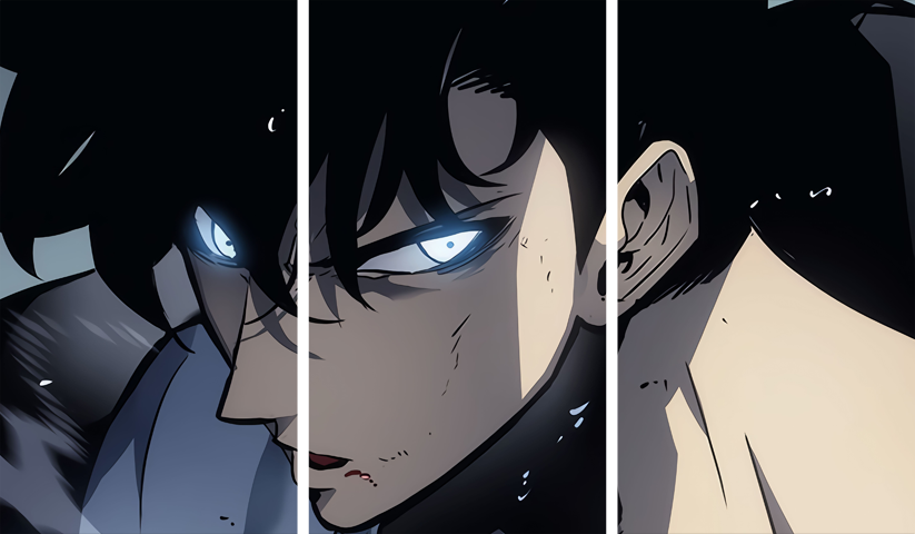 Solo Leveling – 3 Panneaux – Plusieurs Tailles | Décoration Maison