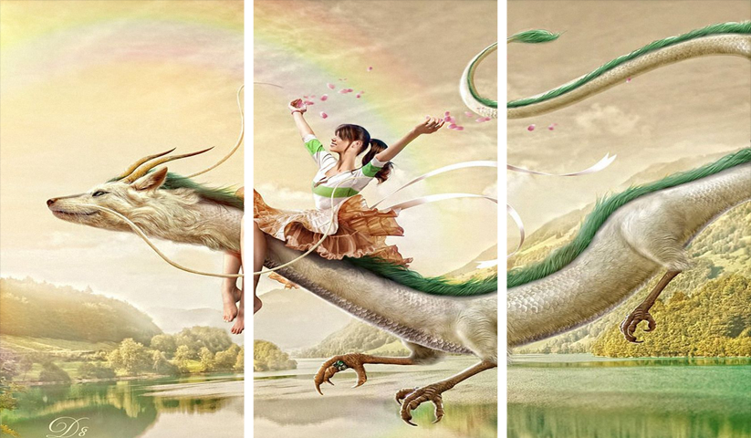 Spirited Away – 3 Panneaux – Plusieurs Tailles | Décoration Maison