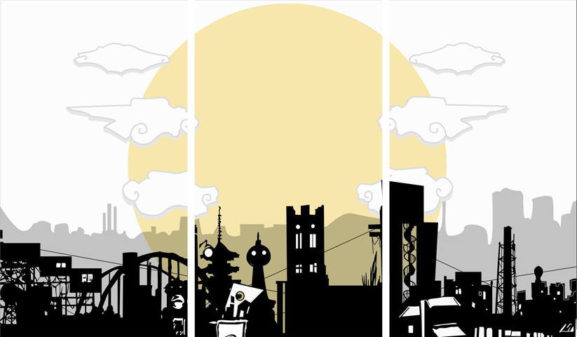 لوحة The Monogatari Series – ثلاثة قطع – برشة أحجام | ديكور دارك