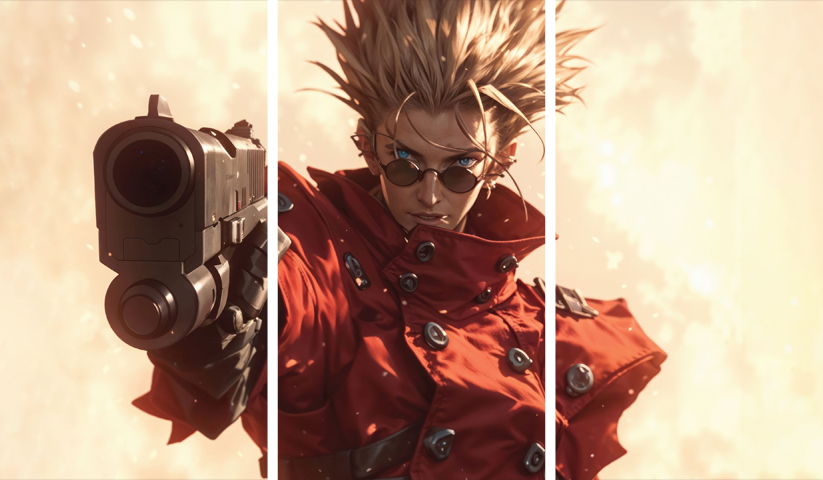 لوحة Trigun – ثلاثة قطع – برشة أحجام | ديكور دارك