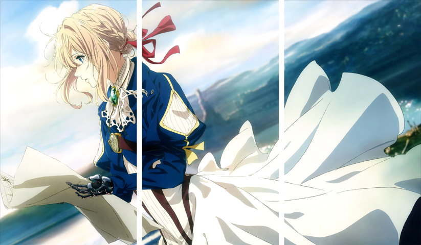 لوحة Violet Evergarden – ثلاثة قطع – برشة أحجام | ديكور دارك