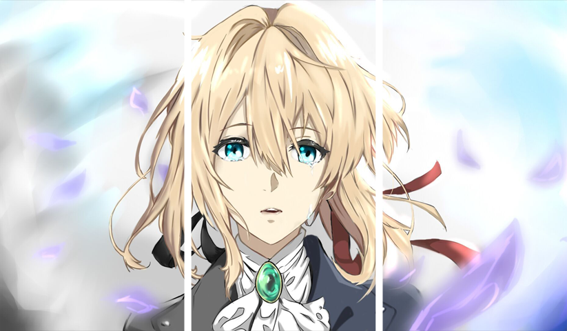 لوحة Violet Evergarden – ثلاثة قطع – برشة أحجام | ديكور دارك