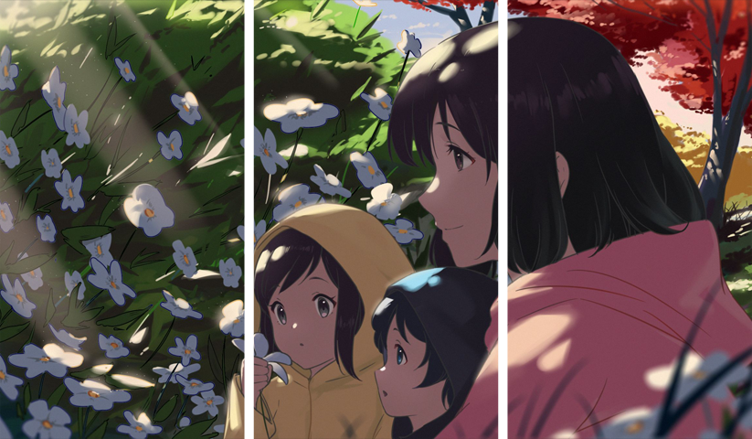 لوحة Wolf Children – ثلاثة قطع – برشة أحجام | ديكور دارك