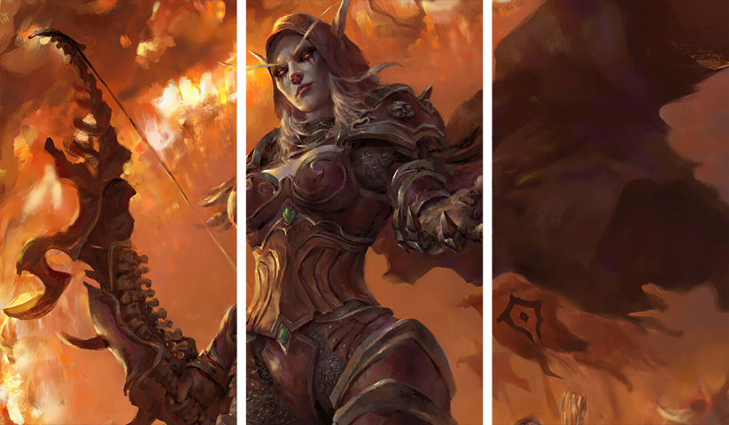 لوحة World of Warcraft – ثلاثة قطع – برشة أحجام | ديكور دارك