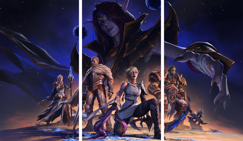 لوحة World of Warcraft – ثلاثة قطع – برشة أحجام | ديكور دارك