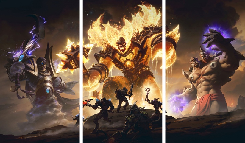 لوحة World of Warcraft – ثلاثة قطع – برشة أحجام | ديكور دارك