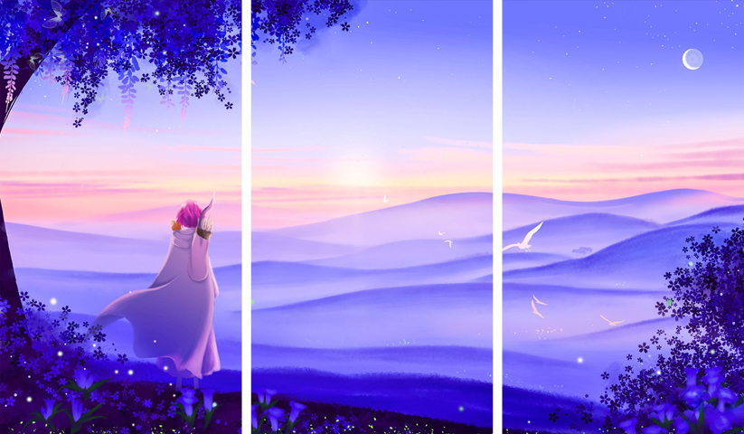 Yona of the Dawn – 3 Panneaux – Plusieurs Tailles | Décoration Maison