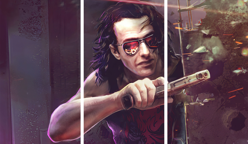 cyberpunk 2077 – 3 Panneaux – Plusieurs Tailles | Décoration Maison
