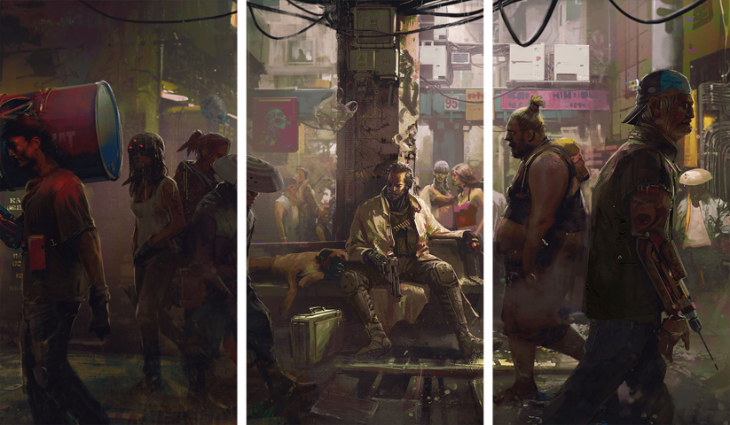 cyberpunk 2077 – 3 Panneaux – Plusieurs Tailles | Décoration Maison