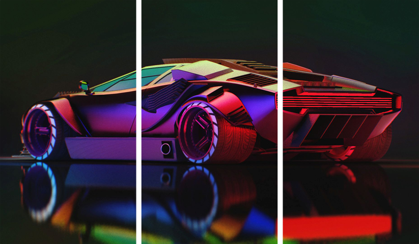 cyberpunk 2077 – 3 Panneaux – Plusieurs Tailles | Décoration Maison