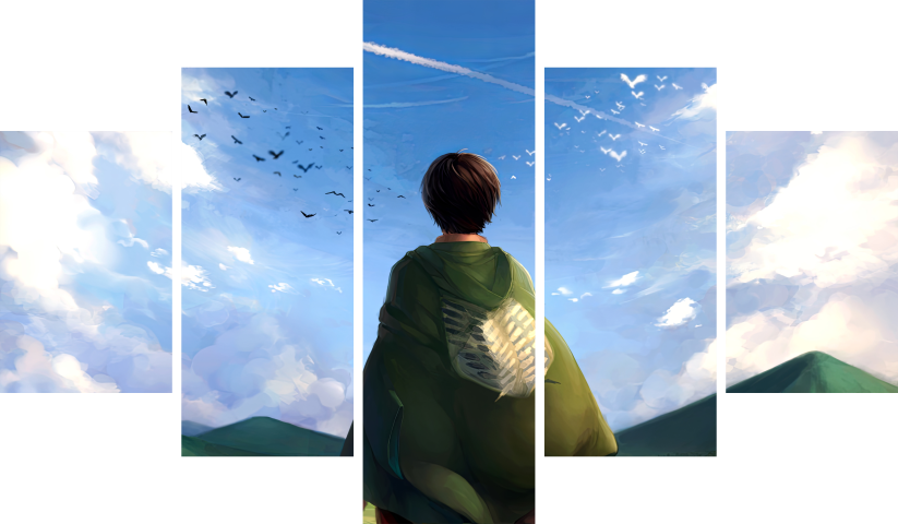 لوحة Attack On Titan AOT – خمسة قطع – برشة أحجام | ديكور دارك