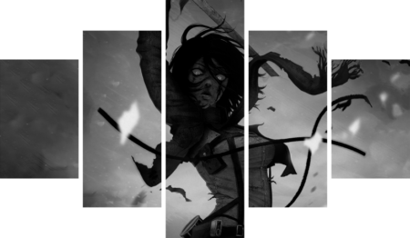لوحة Attack On Titan AOT – خمسة قطع – برشة أحجام | ديكور دارك