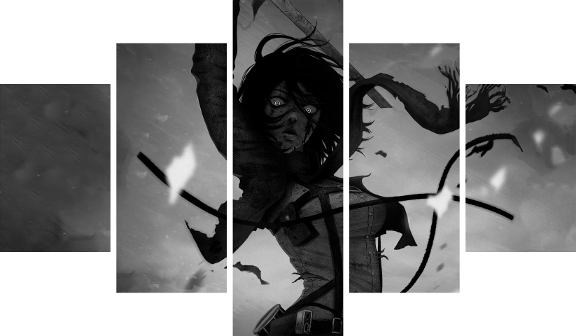لوحة Attack On Titan AOT – خمسة قطع – برشة أحجام | ديكور دارك