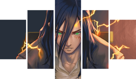 لوحة Attack On Titan AOT – خمسة قطع – برشة أحجام | ديكور دارك