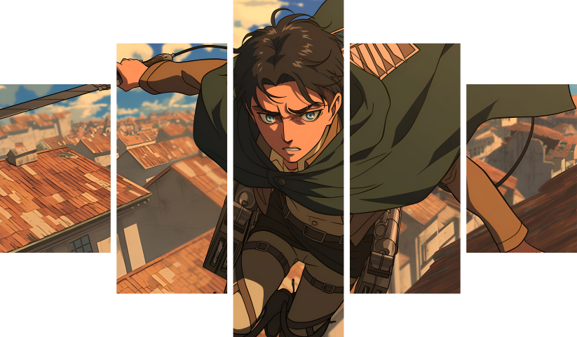 لوحة Attack On Titan AOT – خمسة قطع – برشة أحجام | ديكور دارك