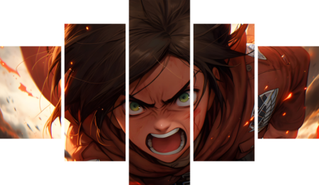 لوحة Attack On Titan AOT – خمسة قطع – برشة أحجام | ديكور دارك