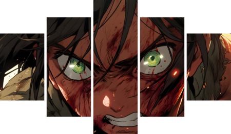 لوحة Attack On Titan AOT – خمسة قطع – برشة أحجام | ديكور دارك