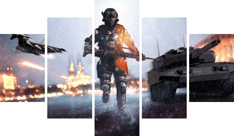 Battlefield – 5 Panneaux – Plusieurs Tailles | Décoration Maison