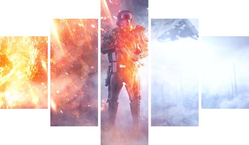 لوحة Battlefield – خمسة قطع – برشة أحجام | ديكور دارك
