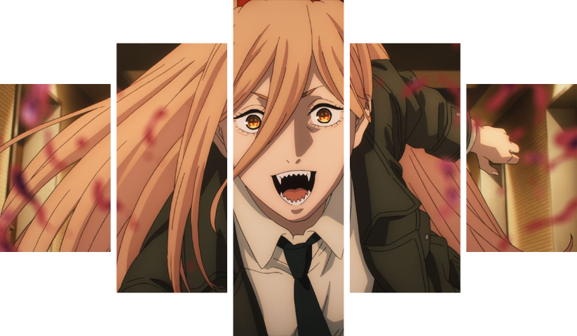 لوحة Chainsaw Man – خمسة قطع – برشة أحجام | ديكور دارك