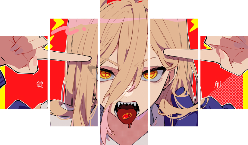 لوحة Chainsaw Man – خمسة قطع – برشة أحجام | ديكور دارك