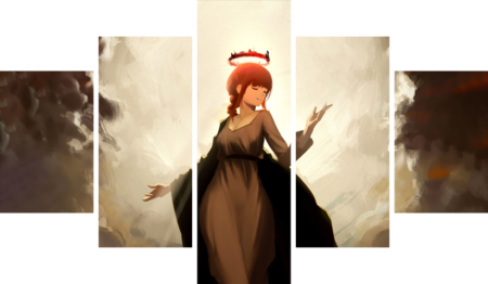 لوحة Chainsaw Man – خمسة قطع – برشة أحجام | ديكور دارك